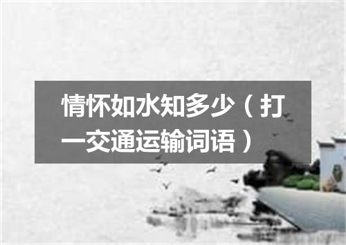 情怀如水知多少（打一交通运输词语）