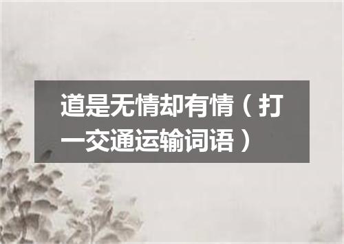 道是无情却有情（打一交通运输词语）