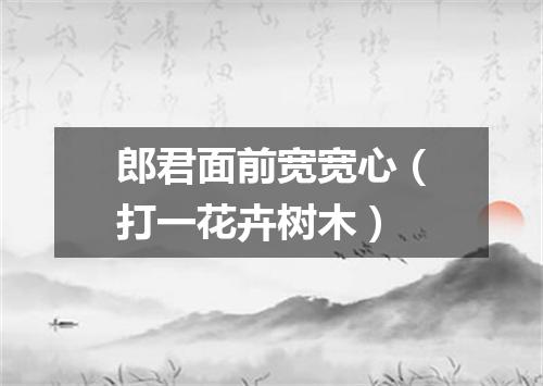 郎君面前宽宽心（打一花卉树木）