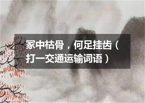 冢中枯骨，何足挂齿（打一交通运输词语）