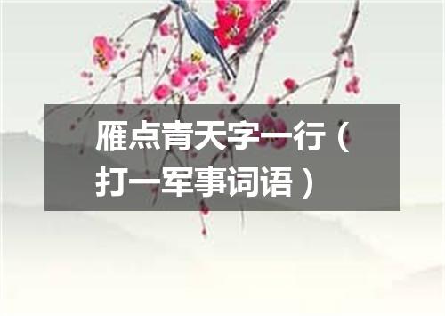 雁点青天字一行（打一军事词语）