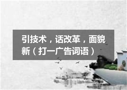 引技术，话改革，面貌新（打一广告词语）