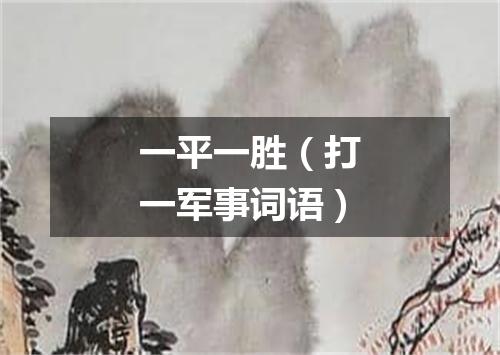 一平一胜（打一军事词语）