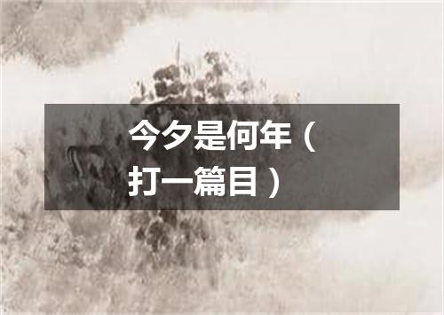 今夕是何年（打一篇目）
