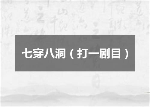 七穿八洞（打一剧目）