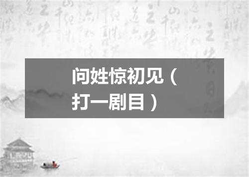 问姓惊初见（打一剧目）