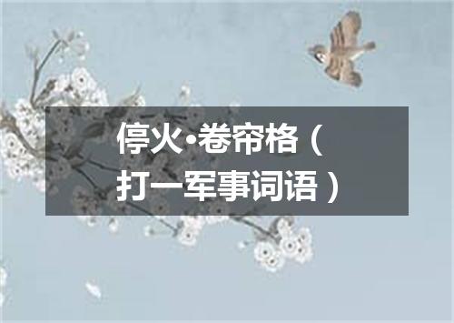 停火·卷帘格（打一军事词语）