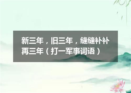 新三年，旧三年，缝缝补补再三年（打一军事词语）