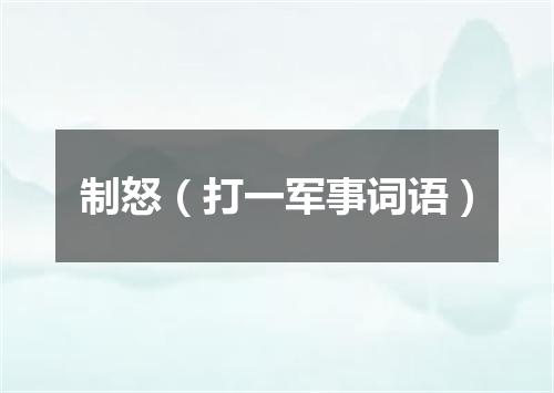 制怒（打一军事词语）