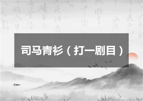 司马青衫（打一剧目）