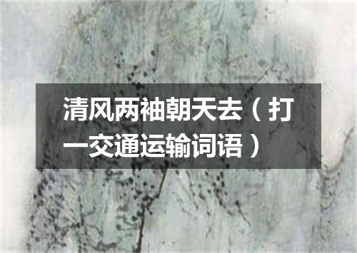 清风两袖朝天去（打一交通运输词语）