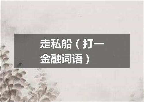 走私船（打一金融词语）