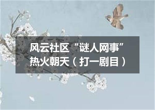 风云社区“谜人网事”热火朝天（打一剧目）