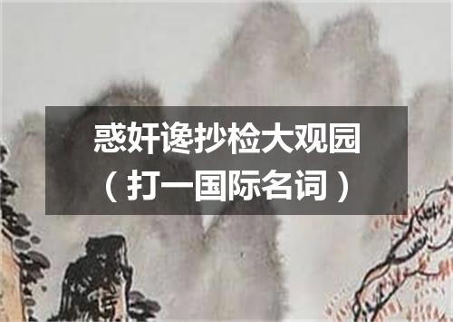 惑奸谗抄检大观园（打一国际名词）