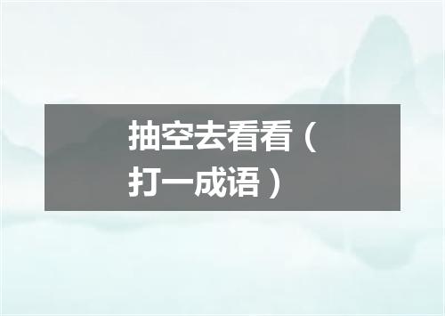 抽空去看看（打一成语）