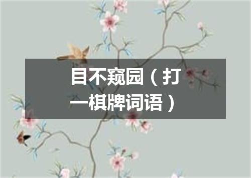 目不窥园（打一棋牌词语）