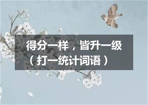 得分一样，皆升一级（打一统计词语）