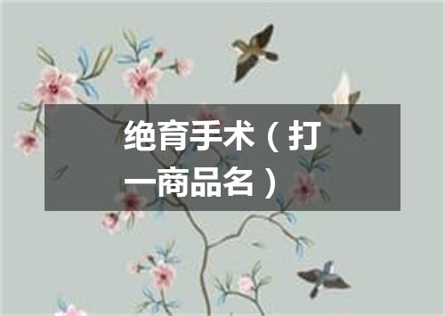 绝育手术（打一商品名）