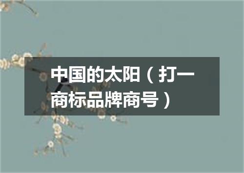 中国的太阳（打一商标品牌商号）