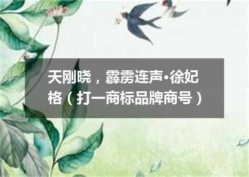 天刚晓，霹雳连声·徐妃格（打一商标品牌商号）