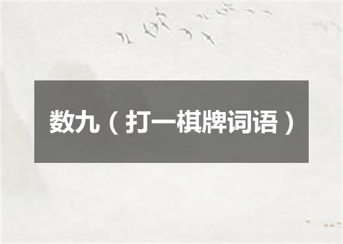 数九（打一棋牌词语）