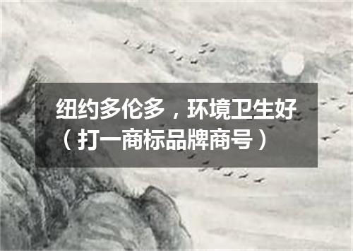 纽约多伦多，环境卫生好（打一商标品牌商号）