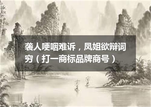 袭人哽咽难诉，凤姐欲辩词穷（打一商标品牌商号）