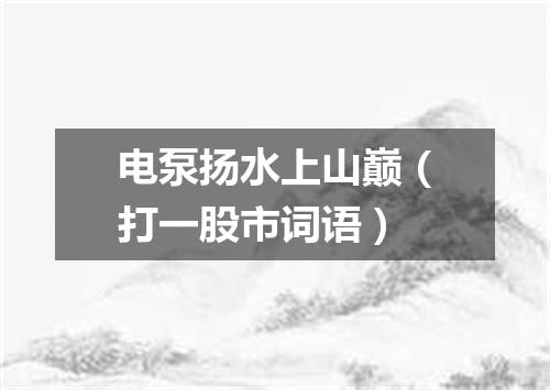电泵扬水上山巅（打一股市词语）