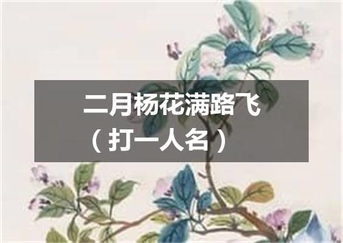 二月杨花满路飞（打一人名）