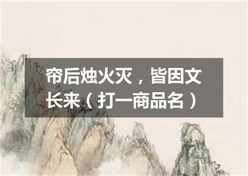 帘后烛火灭，皆因文长来（打一商品名）