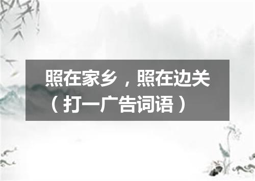 照在家乡，照在边关（打一广告词语）
