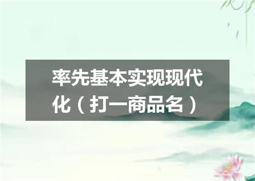 率先基本实现现代化（打一商品名）