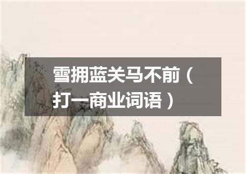 雪拥蓝关马不前（打一商业词语）