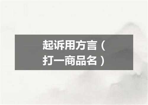 起诉用方言（打一商品名）