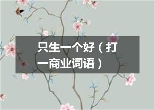 只生一个好（打一商业词语）