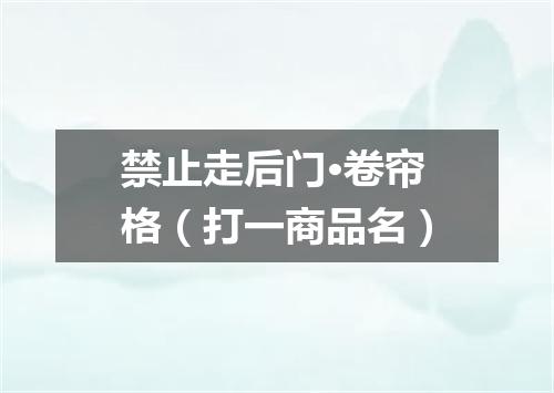 禁止走后门·卷帘格（打一商品名）