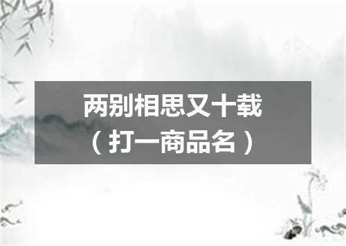 两别相思又十载（打一商品名）