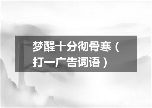 梦醒十分彻骨寒（打一广告词语）
