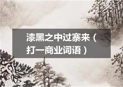 漆黑之中过寨来（打一商业词语）