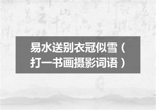 易水送别衣冠似雪（打一书画摄影词语）