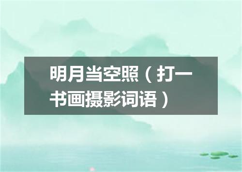 明月当空照（打一书画摄影词语）