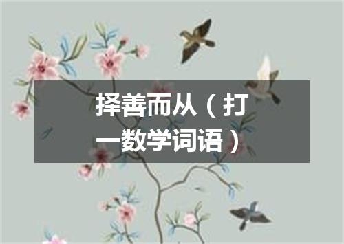 择善而从（打一数学词语）