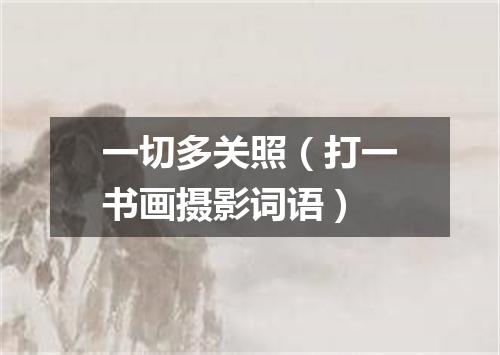 一切多关照（打一书画摄影词语）