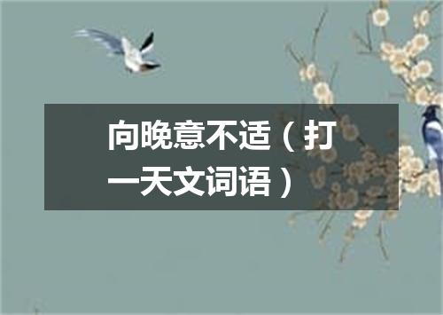 向晚意不适（打一天文词语）