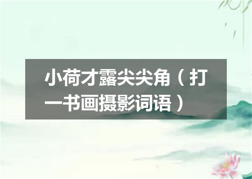 小荷才露尖尖角（打一书画摄影词语）