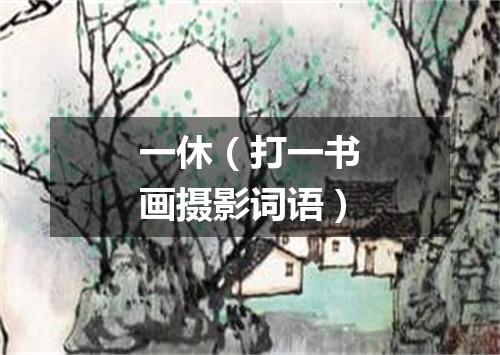 一休（打一书画摄影词语）