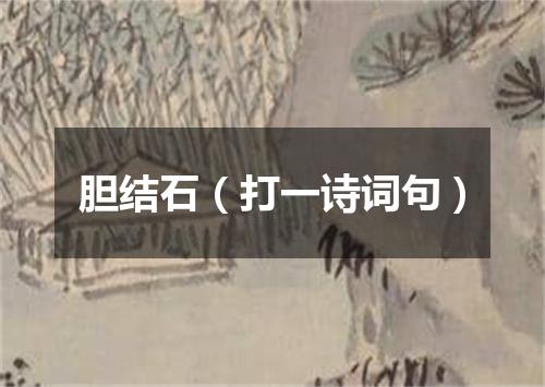 胆结石（打一诗词句）