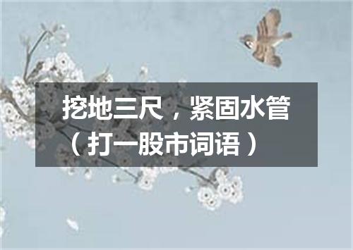 挖地三尺，紧固水管（打一股市词语）