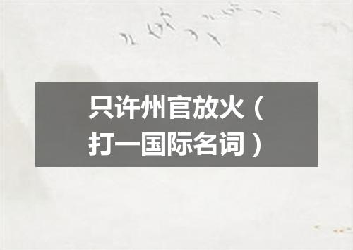只许州官放火（打一国际名词）