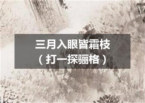 三月入眼皆霜枝（打一探骊格）